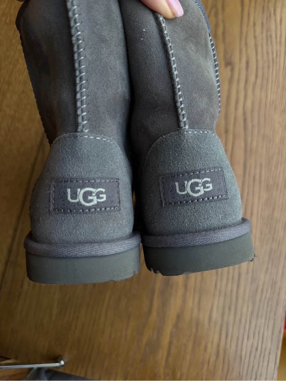 UGG Gray Shearling-Lined Boot